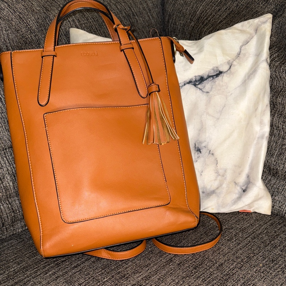 Ecosusi Brown Leather Backpack